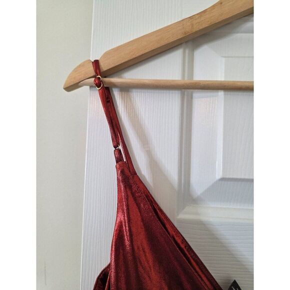 H:OURS Revolve Red Metallic Mini Dress Women's Size Small NWT - Picture 7 of 9